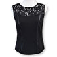 Nanette Lepore Women's Lace Yoke Keyhole Back Stretch Sleeveless Top