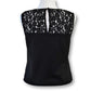 Nanette Lepore Women's Lace Yoke Keyhole Back Stretch Sleeveless Top