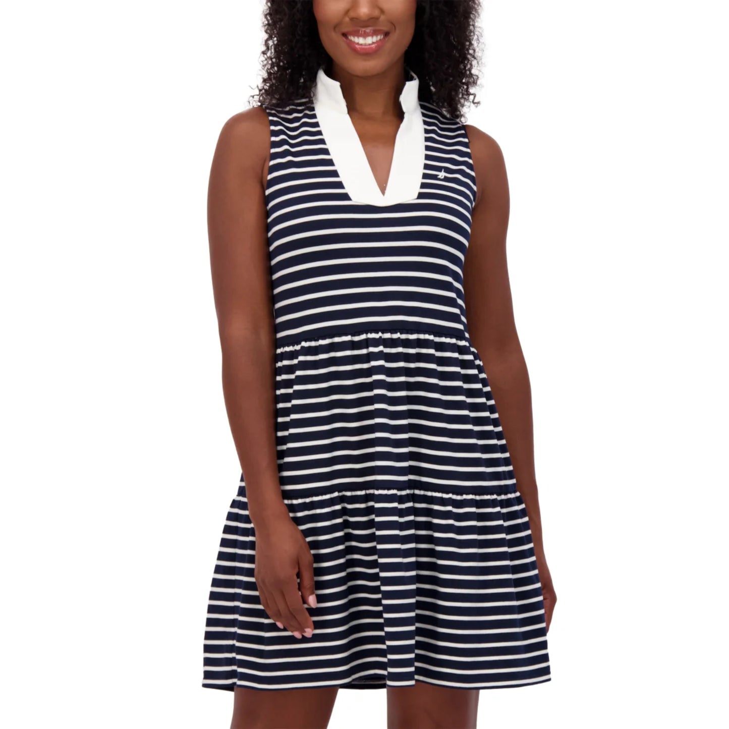 Nautica Jeans Women's Sleeveless Tiered Ruffle Mini Dress
