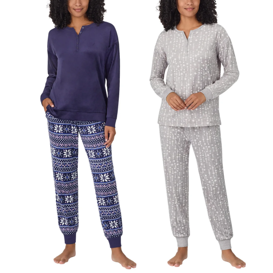 Nautica Women's 2-Pc  PJ Lightweight Stretch Fleece Pajama Lounge Set