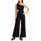Nicole Miller Women's Asymmetric Cutout One Shoulder Sleeveless Wide Leg Jumpsuit