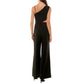 Nicole Miller Women's Asymmetric Cutout One Shoulder Sleeveless Wide Leg Jumpsuit
