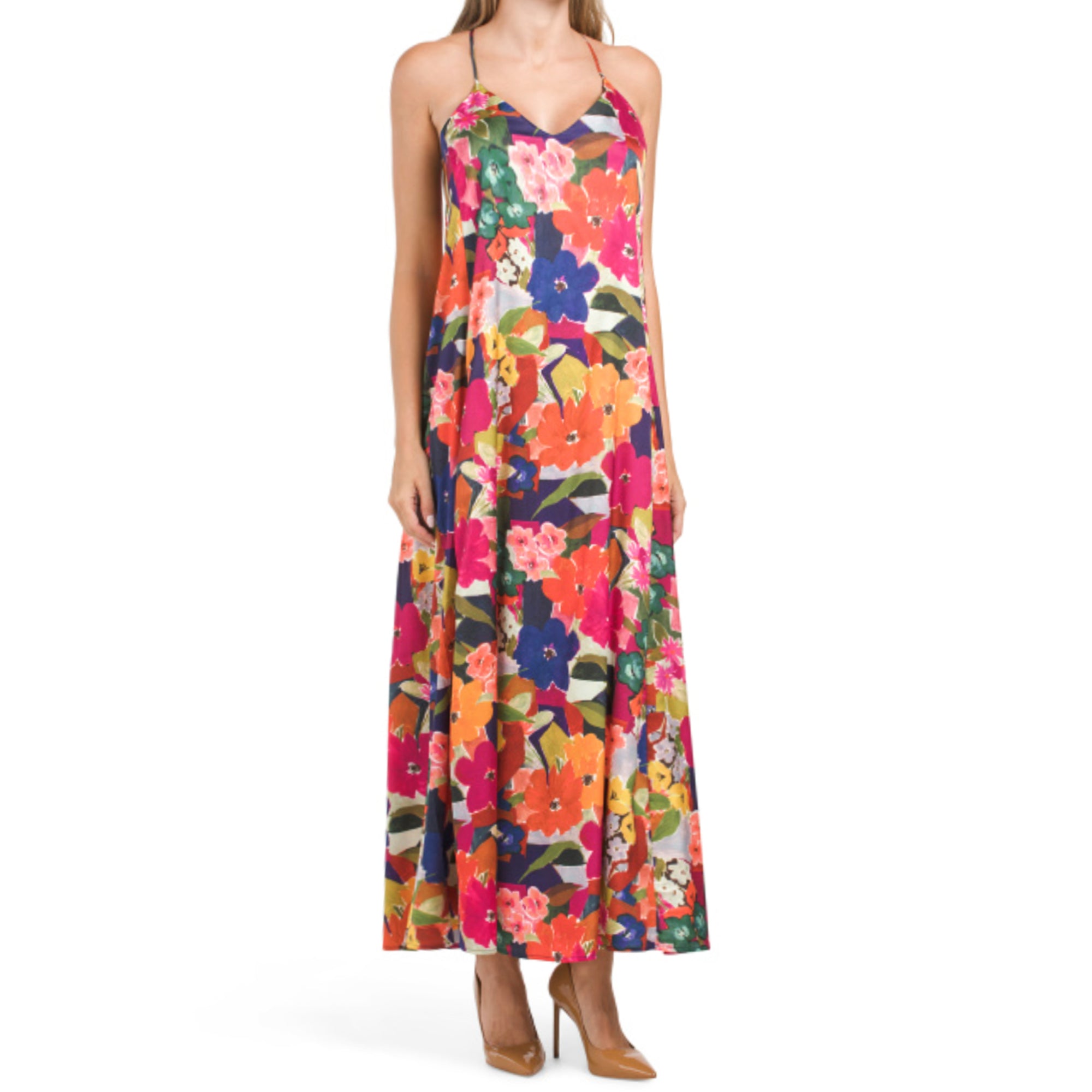 nicole miller silk maxi dress Nicole Miller Cowl-Neck Halter Maxi Dress In Purple - 60% Off