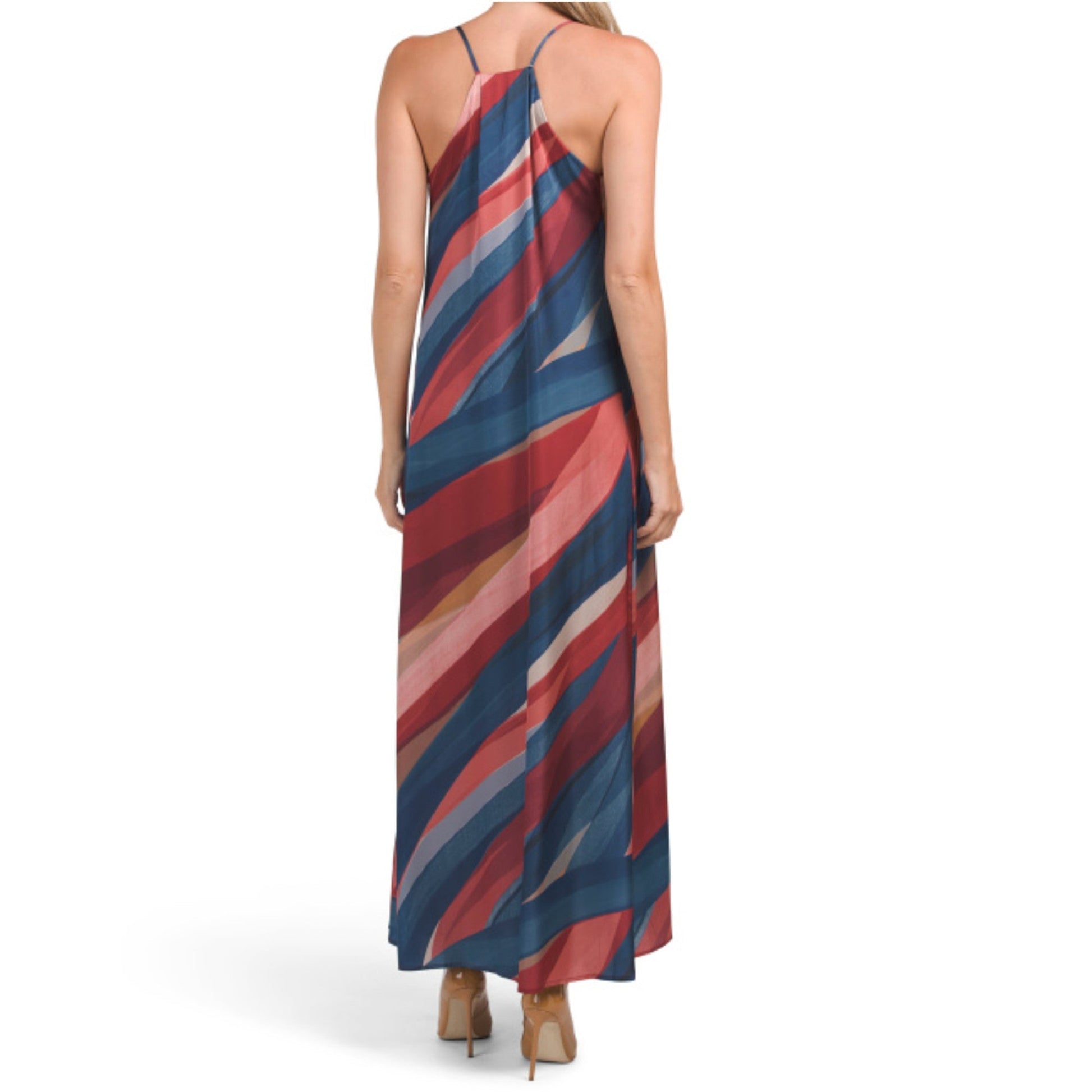 Nicole Miller Abstract Floral Print Slip on Satin Maxi Dress – Letay Store