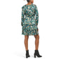 Nicole Miller NY Women's Floral Print Long Sleeve Ruffle Tiered Mini Dress