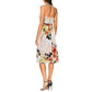 Nicole Miller Women's Floral Print Halter Ruffle Neck Fit & Flare Midi Dress