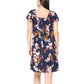 Nicole Miller Women's Flutter Sleeves Floral Print Linen Blend Mini Dress