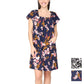 Nicole Miller Women's Flutter Sleeves Floral Print Linen Blend Mini Dress