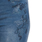 Nicole Miller Women's High Rise Embroidered Bootcut Denim Jeans
