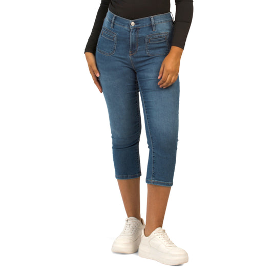 Nicole Miller Women's Soho High Rise Denim Capri Jeans