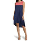 Nik & Nash Women's Jersey Color Block Hi-low Mini Dress