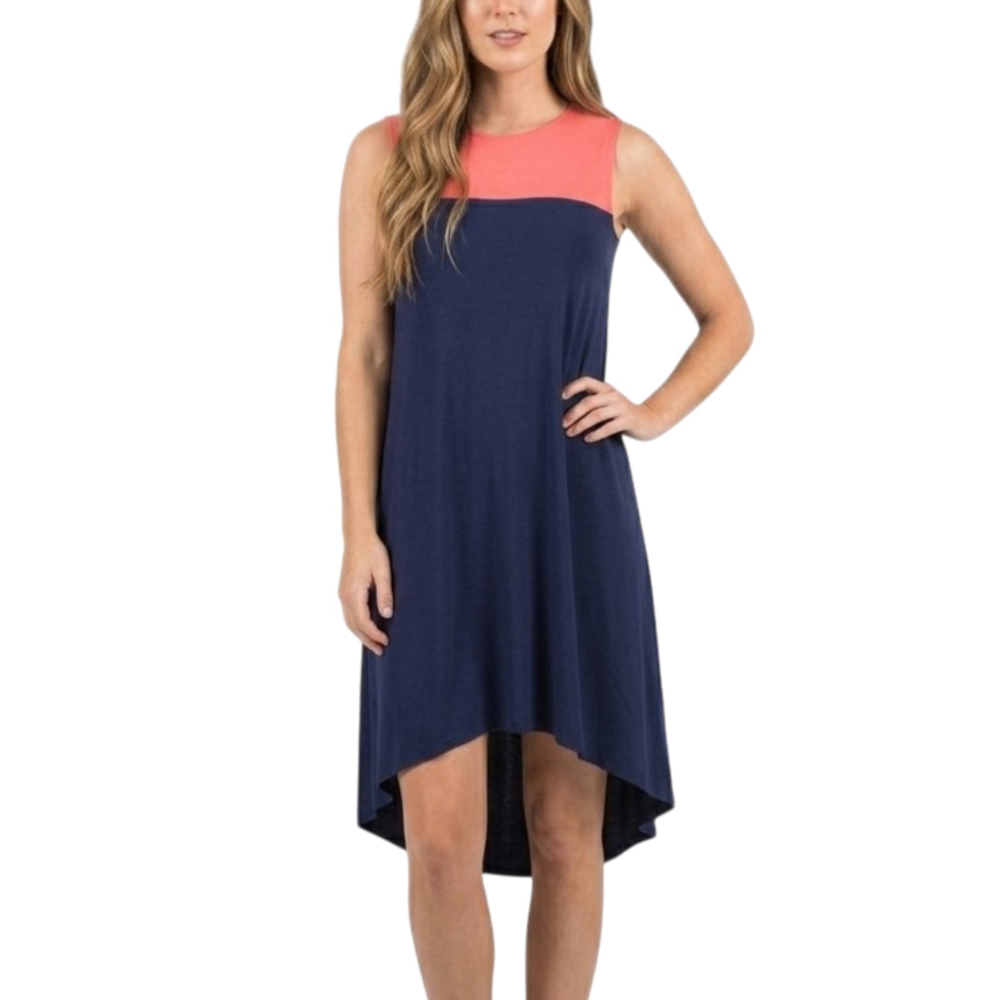 Nik & Nash Women's Jersey Color Block Hi-low Mini Dress