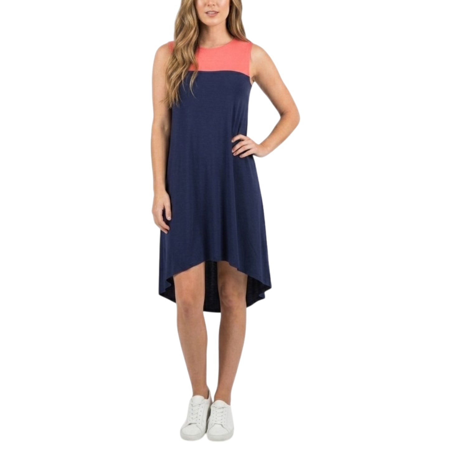 Nik & Nash Women's Jersey Color Block Hi-low Mini Dress
