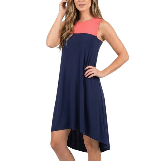 Nik & Nash Women's Jersey Color Block Hi-low Mini Dress
