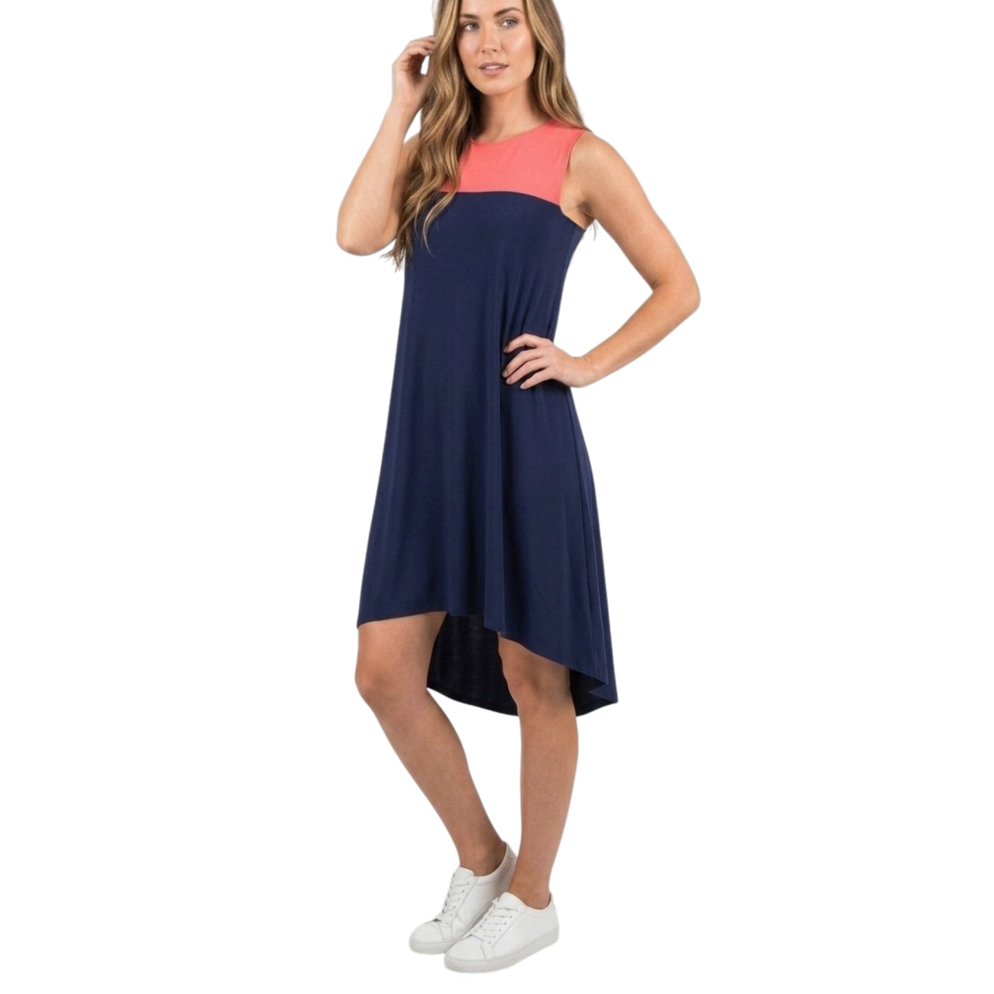 Nik & Nash Women's Jersey Color Block Hi-low Mini Dress