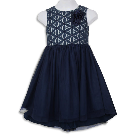 Pippa & Julie Big Girls Floral Lace High-Low Hem Tulle Skirt Formal Dress