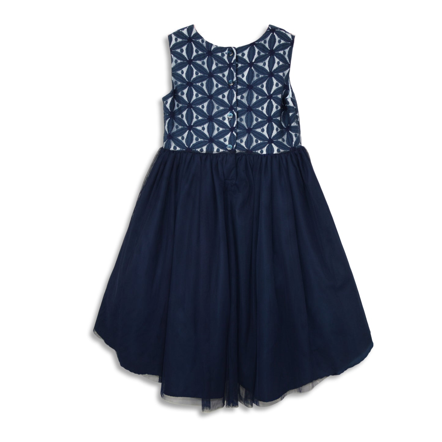 Pippa & Julie Big Girls Floral Lace High-Low Hem Tulle Skirt Formal Dress
