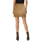 POL Women's Faux Suede Wrap Fringe Hem Mini Skirt