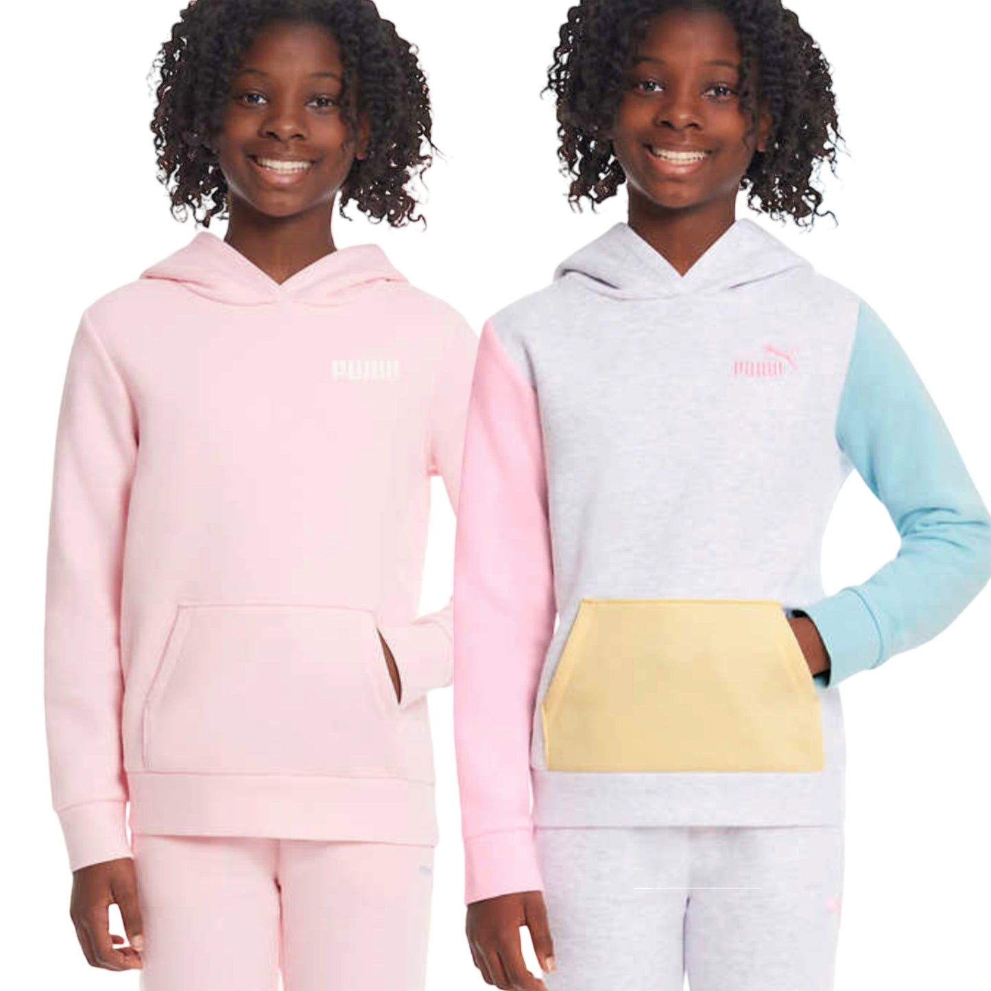 PUMA Big Girl's Youth Fleece Casual Sweatshirt Kangaroo Pocket Active Hoodie