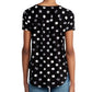 Premise Women's Shadow Dot Soft Cotton Hi-Low Hem T-Shirt