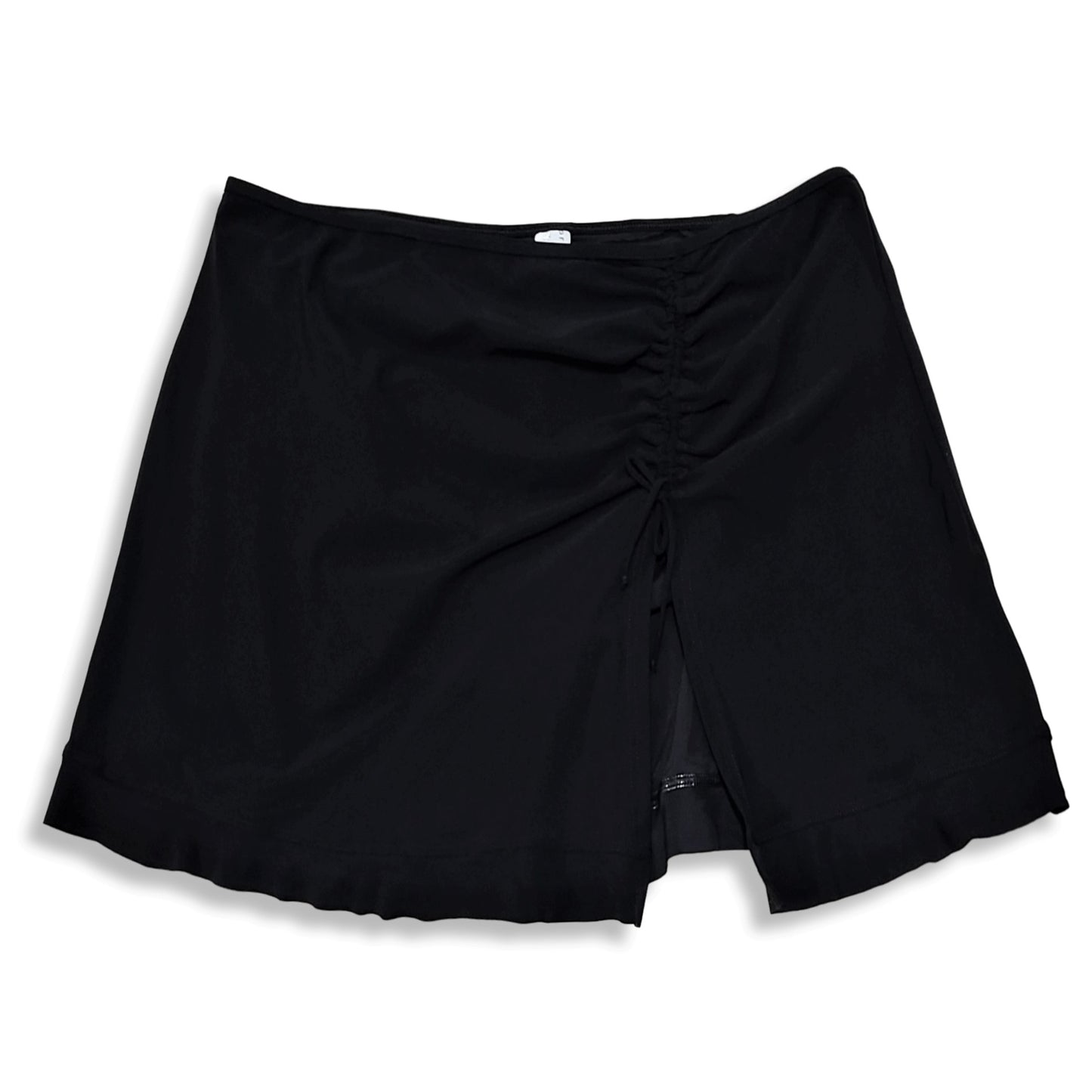Profile By Gottex Women's Plus Shirred Side Slit Ruffle Trim Beach Skirted Swim Bottom