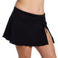 Profile By Gottex Women's Plus Shirred Side Slit Ruffle Trim Beach Skirted Swim Bottom