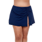 Profile By Gottex Women's Plus Shirred Side Slit Ruffle Trim Beach Skirted Swim Bottom