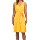 Rachel Roy Women's V-Neck  Button Front Tie Waist Midi Dress