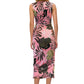 RACHEL RACHEL ROY Women's Sleeveless Surplice Floral Print Drape Midi Dress