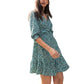RAE Women's Leopard Print Ruffle Trim Tiered Mini Dress
