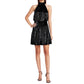 RAMY BROOK Women's Ellin Shimmer Velvet Halter Party Cocktail Mini Dress