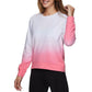 RBX Women's Ombre Dip Dye Cotton French Terry Active Sweatshirt Pullover Top