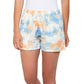 Rachel Zoe Women's Linen Tie Dye Print Drawstring Waistband Casual Shorts