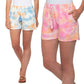 Rachel Zoe Women's Linen Tie Dye Print Drawstring Waistband Casual Shorts