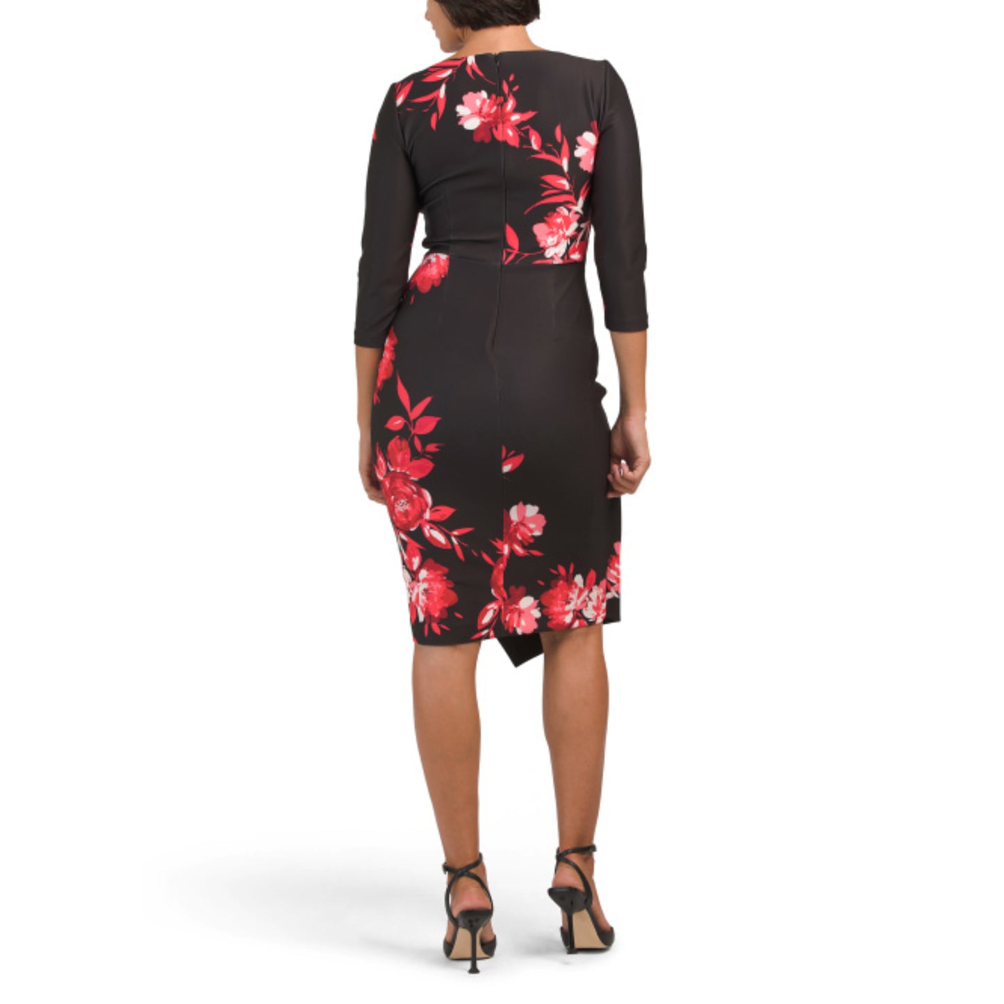 Rachel Zoe Women's Floral Print Asymmetric Cascading Ruffle Midi Dress