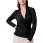 Rachel Roy Women's Drape Neck Long Sleeve Wrap Top