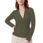 Rachel Roy Women's Drape Neck Long Sleeve Wrap Top