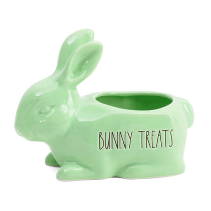Rae Dunn Ceramic Glazed Finished Bunny Treats Planter
