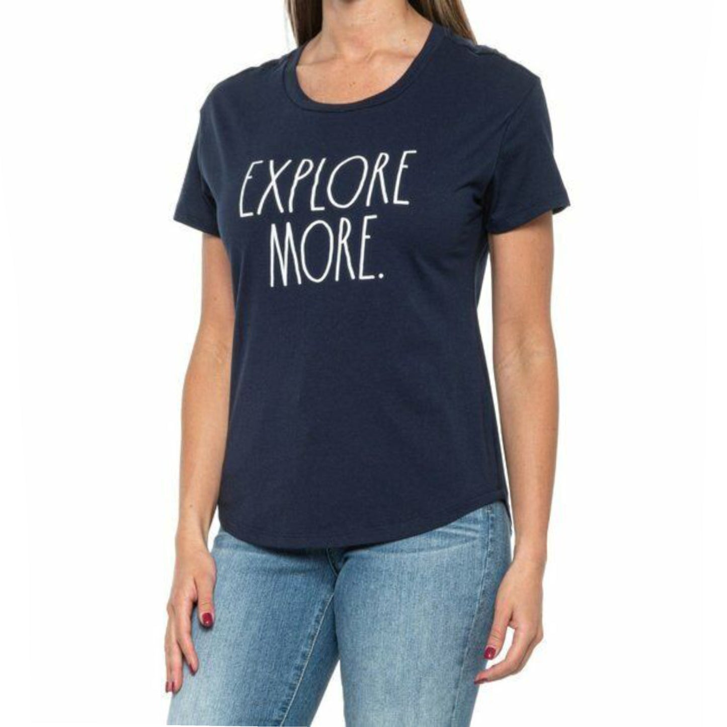 Rae Dunn Women's Explore More Graphic Print Cotton T-Shirt