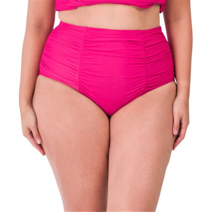 Raisins Curve Women's Plus High-rise Ruched Costa Swim Bikini Bottom