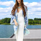 RAJ Women's Ariana Frayed Tie Dye Cover Up Kimono Top