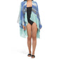 RAJ Women's Ariana Frayed Tie Dye Cover Up Kimono Top
