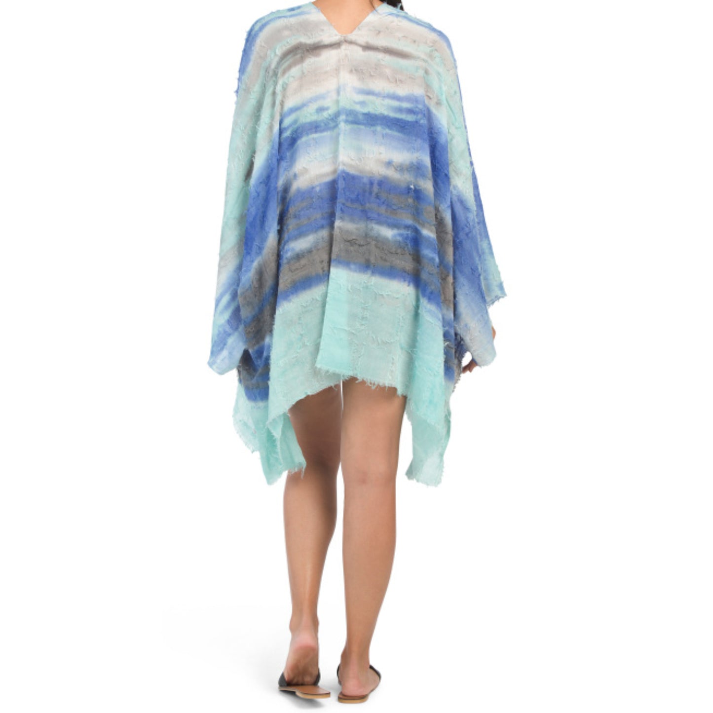 RAJ Women's Ariana Frayed Tie Dye Cover Up Kimono Top