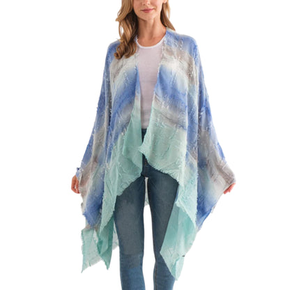 RAJ Women's Ariana Frayed Tie Dye Cover Up Kimono Top