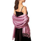 Women's Pashmina Reversible Paisley Fringed Shawl Evening Wrap