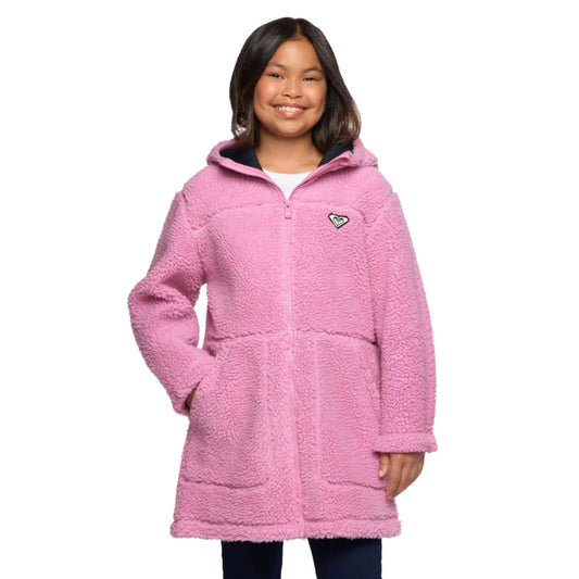 Roxy Youth Girls Zip Front Plush Hooded Jacket