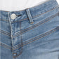SEVEN7 Women's High Rise Chevron Details Denim Skinny Ankle Jeans