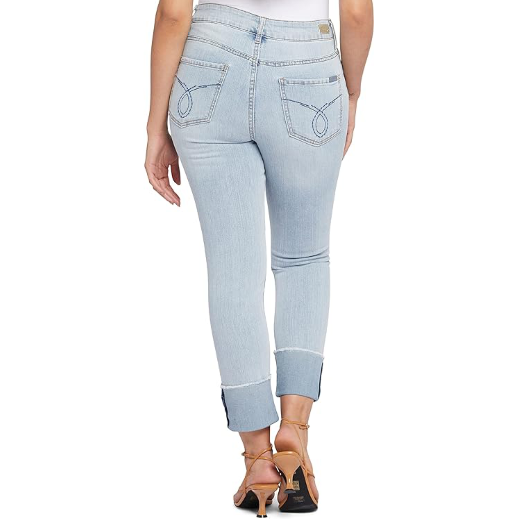 HIGHRISE CUFFED ANKLE STRAIGHT LEG JEAN