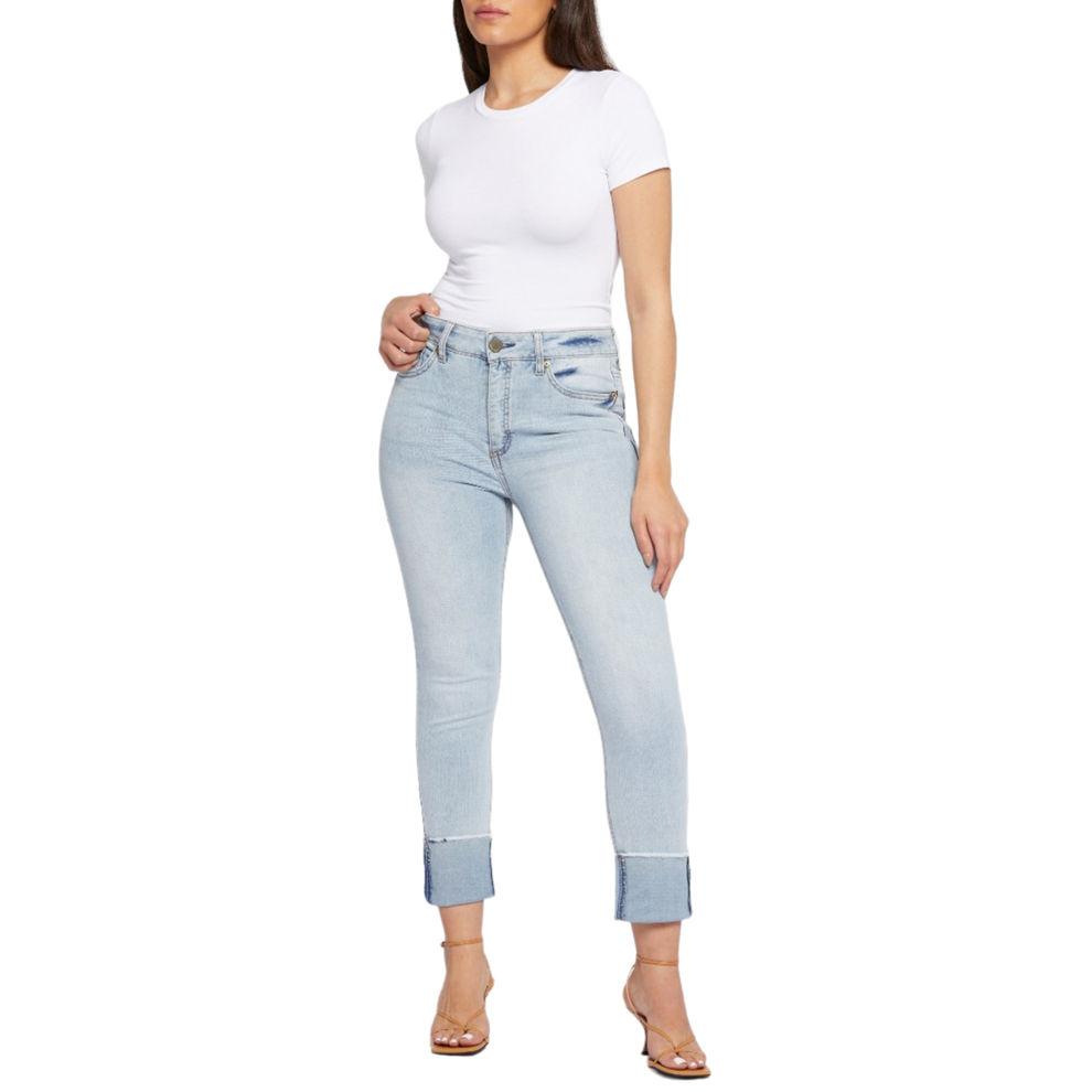 Seven7 Women's High Rise Slim Straight Jeans – Size 14 – Bone White Denim