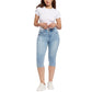 SEVEN7 Women's High Rise Skinny Fit Capri Breezy Cropped Distressed Jeans